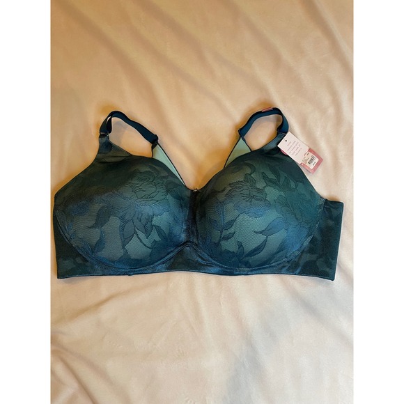 Lane Bryant Other - Cacique Invisible Backsmoother Wireless Bra 46DD Teal Floral Lightly Lined NEW